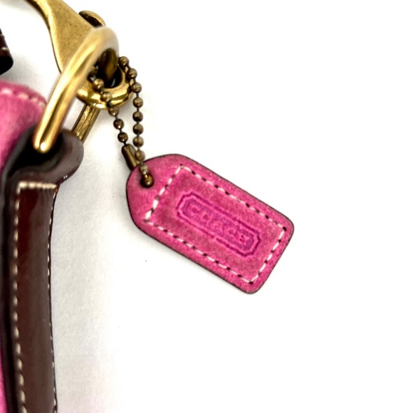 🎄. Coach 8E87 Hamilton Pink Messenger Crossbody Swingpack Bag  Suede Le… - Picture 4 of 7